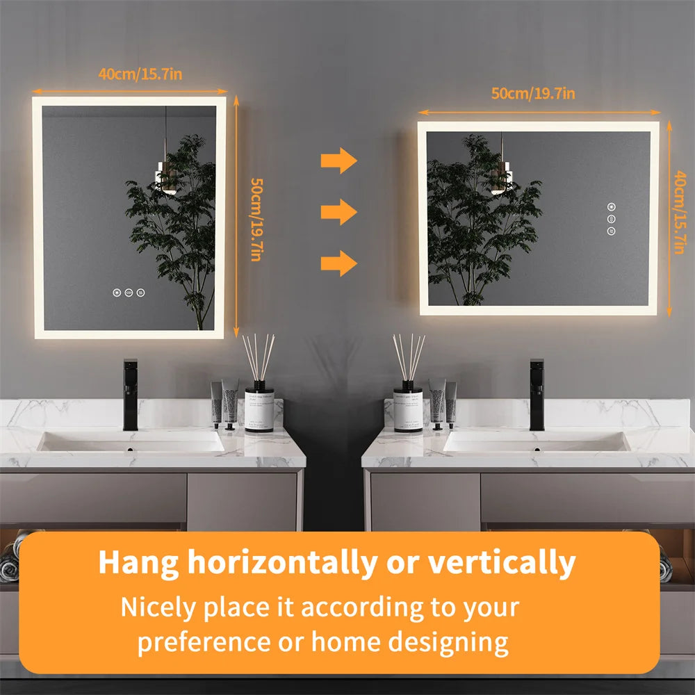 LUVODI Touch LED Bathroom Vanity Mirror With Dimming Defogger