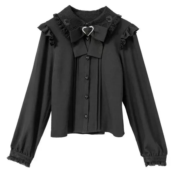 Japanese Gothic Lolita A-Line Lace Suspenders Skirt For Girls