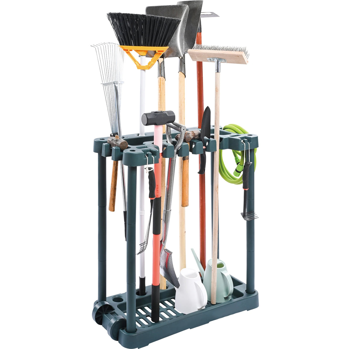 SucceBuy 10 Slot Garden Tool Organizer Storage Rack Stand