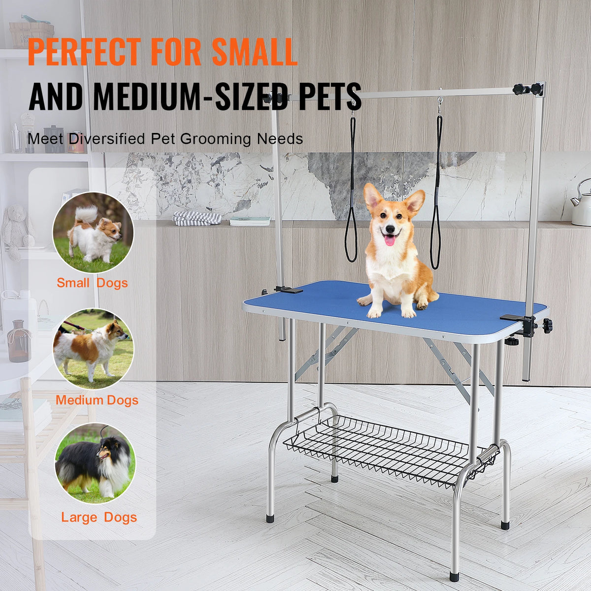 Foldable Pet Grooming Table With Clamp And Adjustable Arms