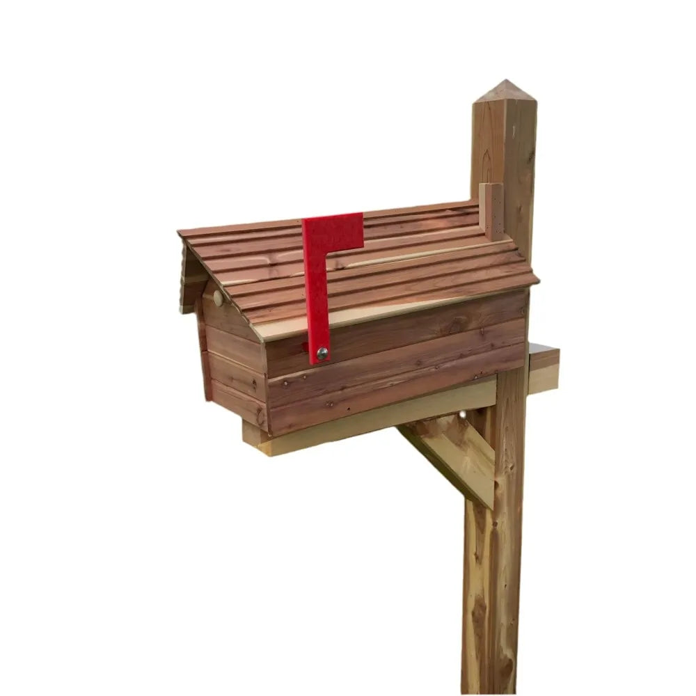 Cedar Mailbox Handcrafted With Metal Insert And Post Mount