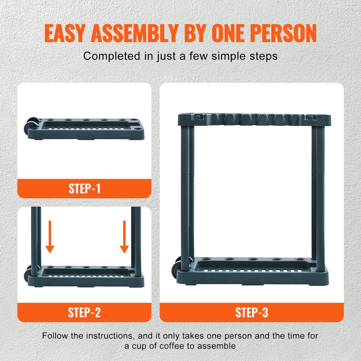 SucceBuy 10 Slot Garden Tool Organizer Storage Rack Stand