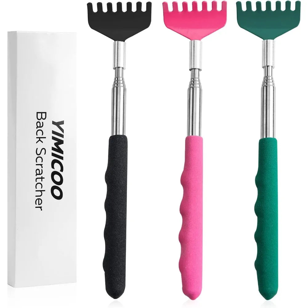 Yimicoo Telescopic Stainless Steel Back Scratcher With Rubber Handle