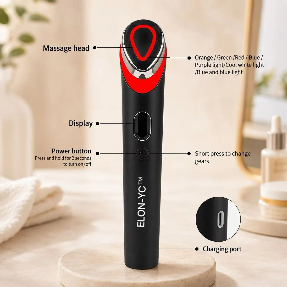 EMS Microcurrent Facial Massager Device For Skin Care And Lifting
