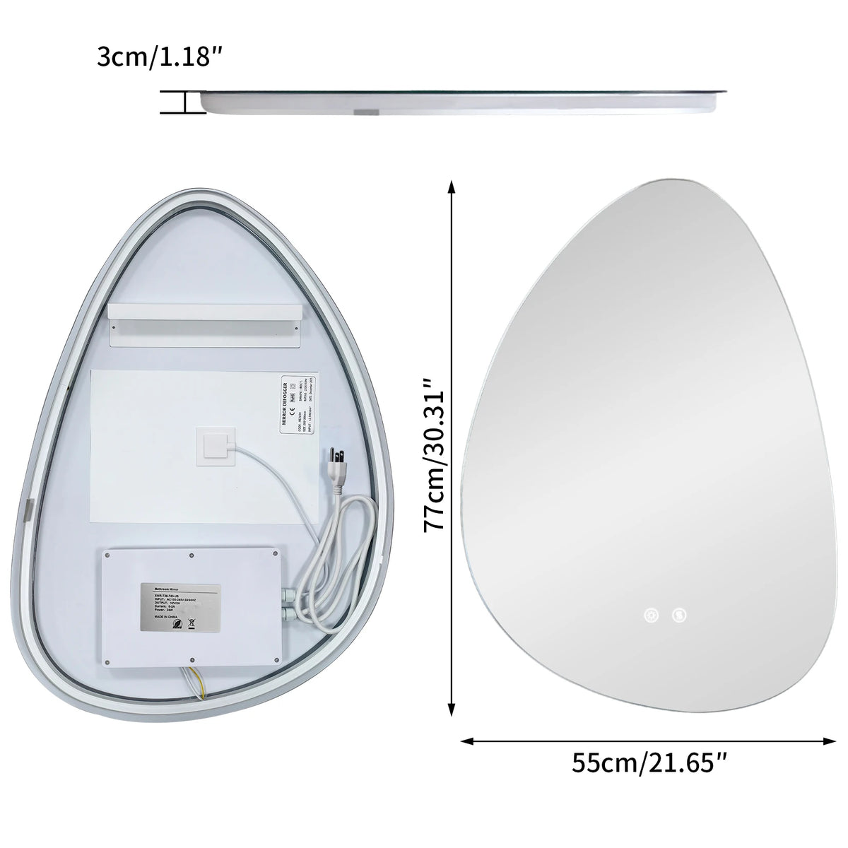 touch sensor led bathroom vanity mirror