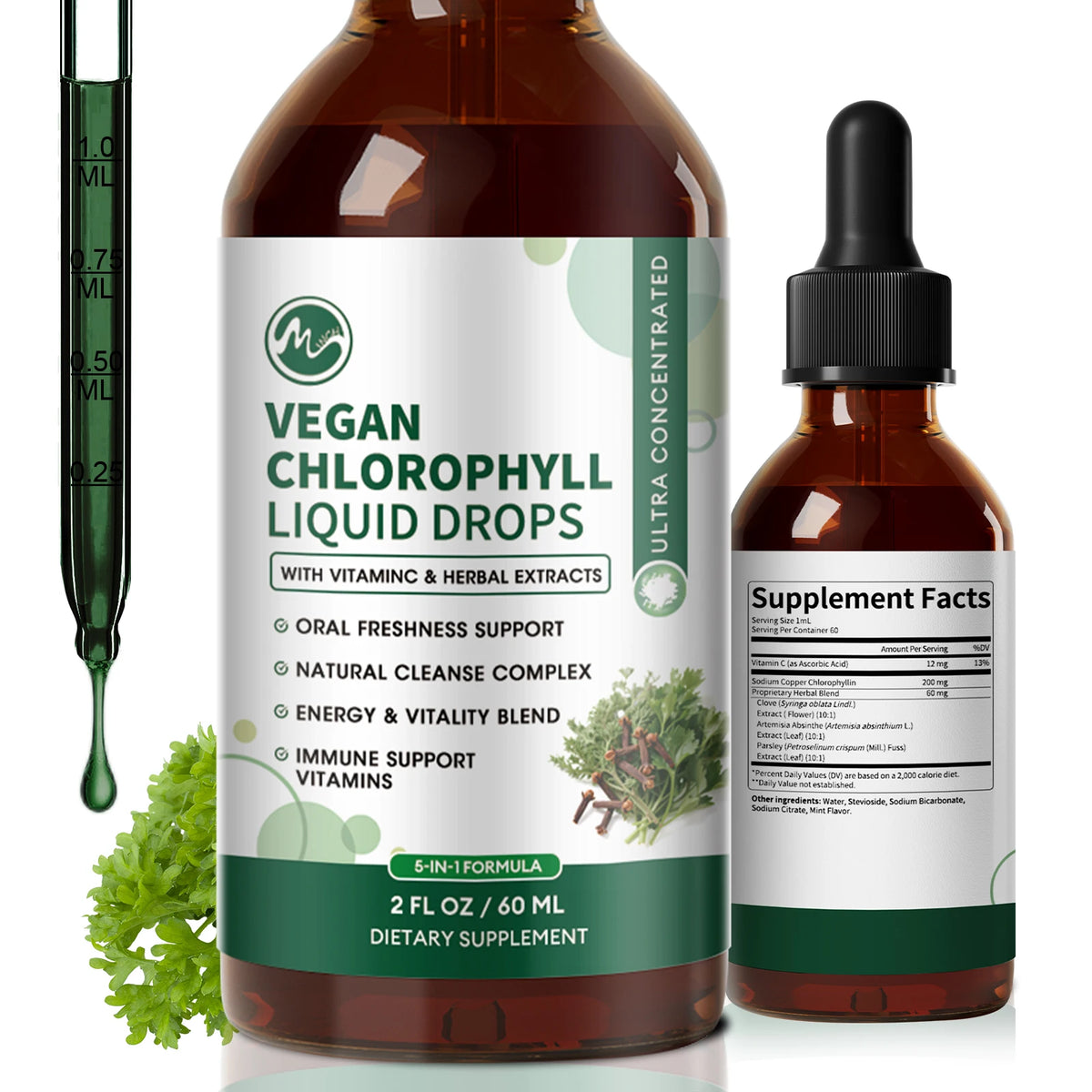 Minch Chlorophyll Liquid Drops Supports Skin And Gut Health