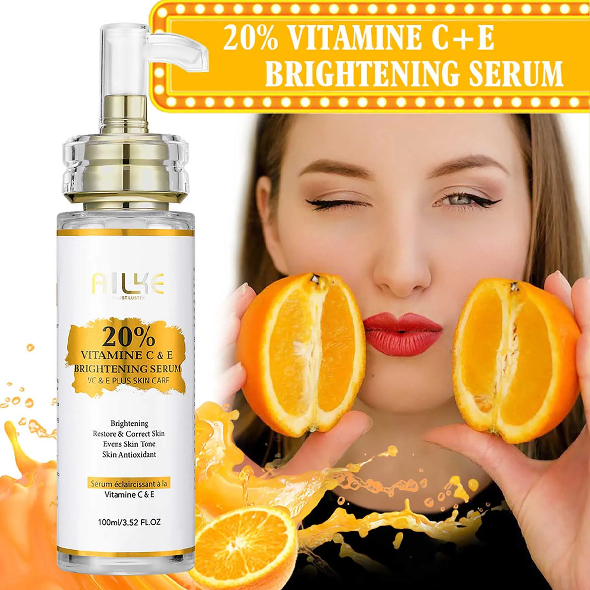 Ailke Vitamin C E Brightening Face Serum For Radiant Skin