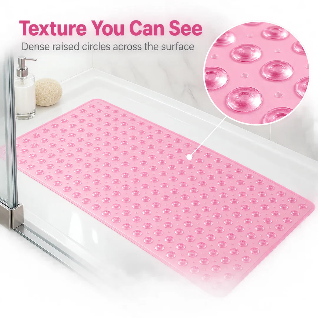 PVC Suction Cup Bath Mat For Bathtub And Bathroom Surfaces