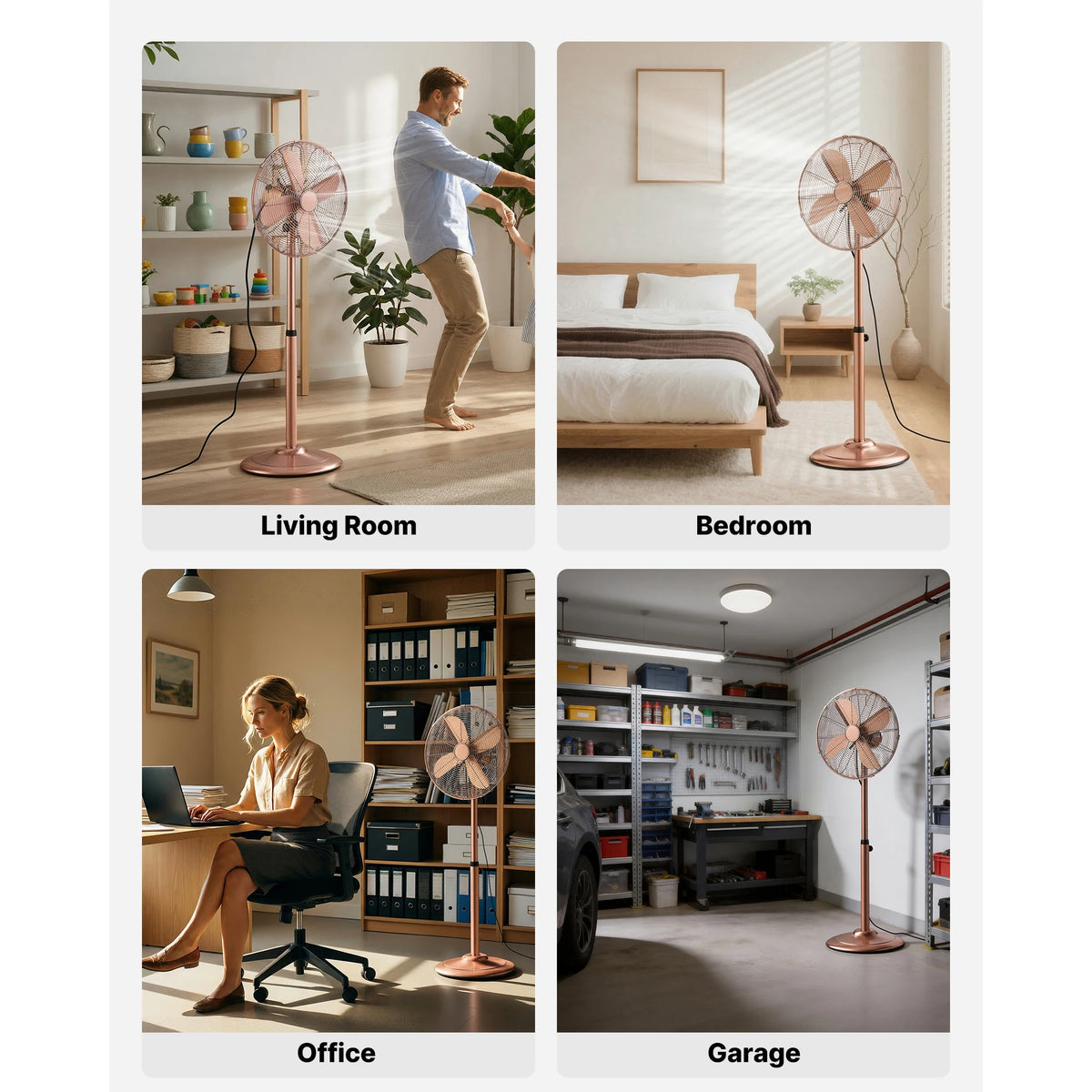 SucceBuy High Velocity Pedestal Fan With Three Speed Settings