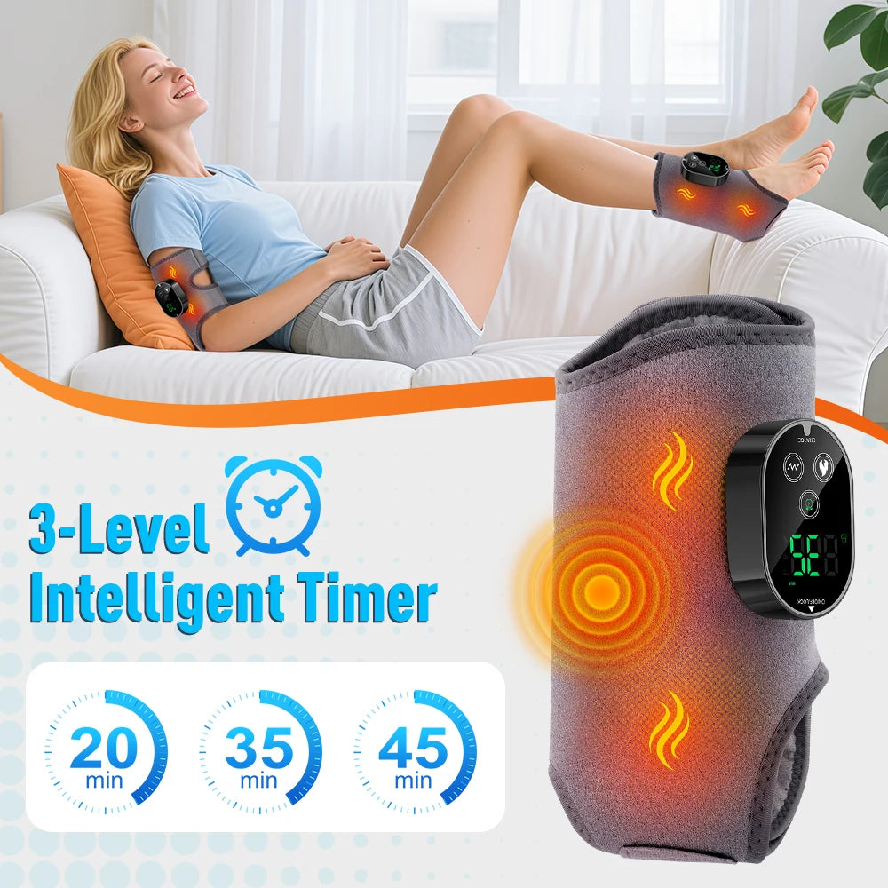 Hailicare Electric Foot And Ankle Massager Heating Vibration Support