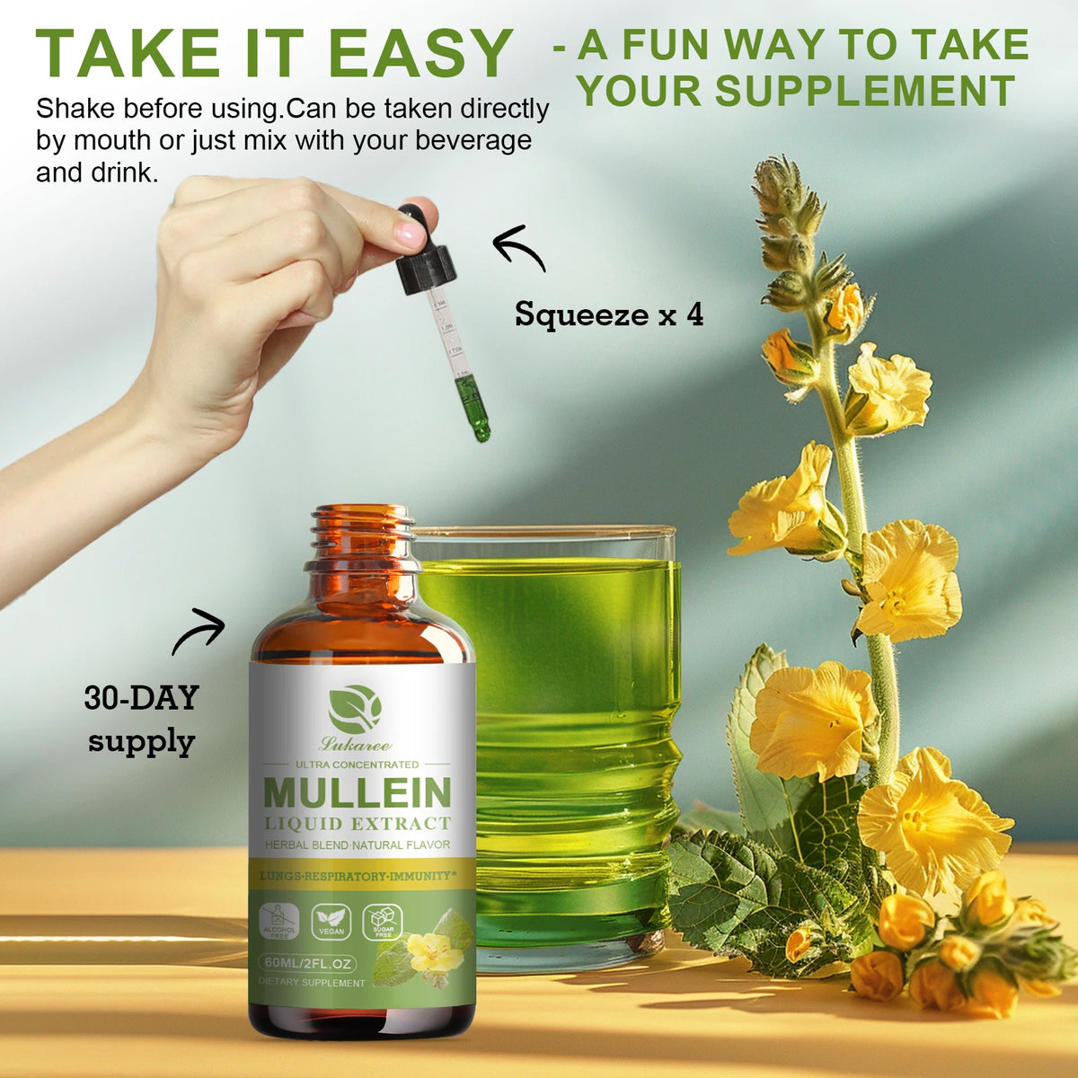 Beworths Mullein Elderberry Drops For Lung Support And Cleansing