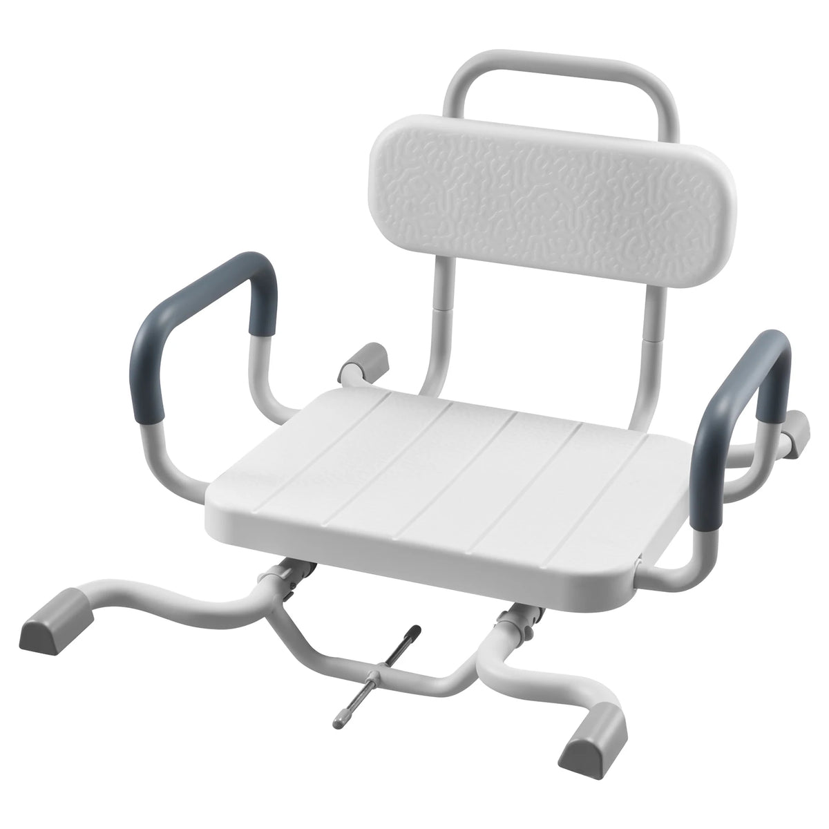 SucceBuy Swivel Shower Chair With Arms And Backrest For Bathroom