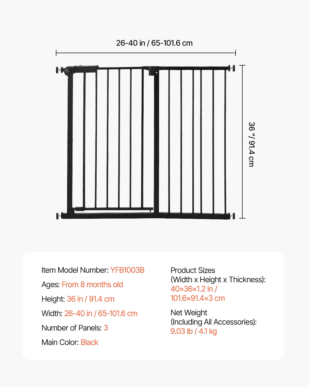 SucceBuy Pressure Mount Walk Through Baby And Pet Safety Gate