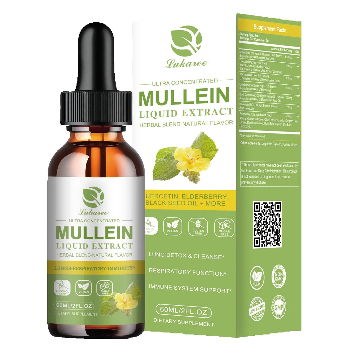 Beworths Mullein Elderberry Drops For Lung Support And Cleansing