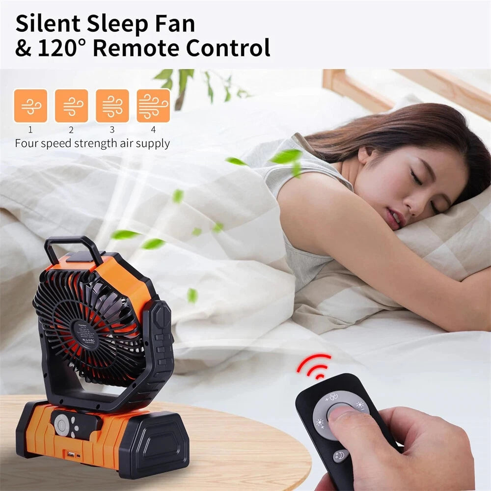Battery Operated Portable Cooling Fan With Led Light