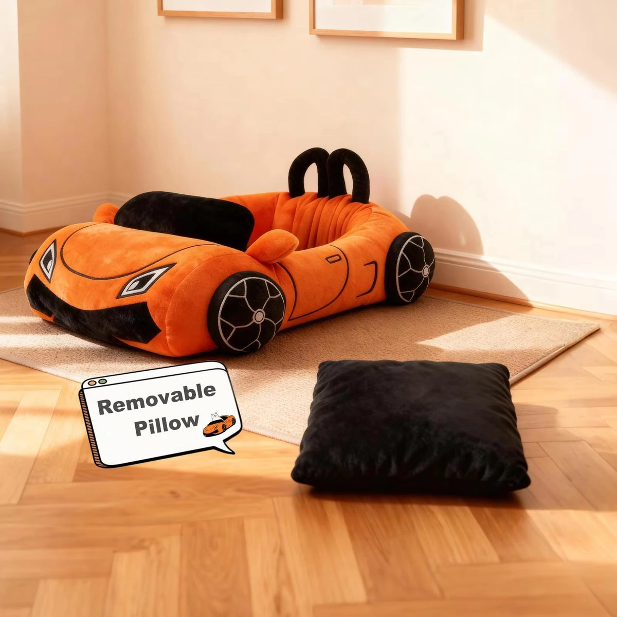 CWV Supercar Cat Bed Soft Coral Fleece Washable Pet Craddle`