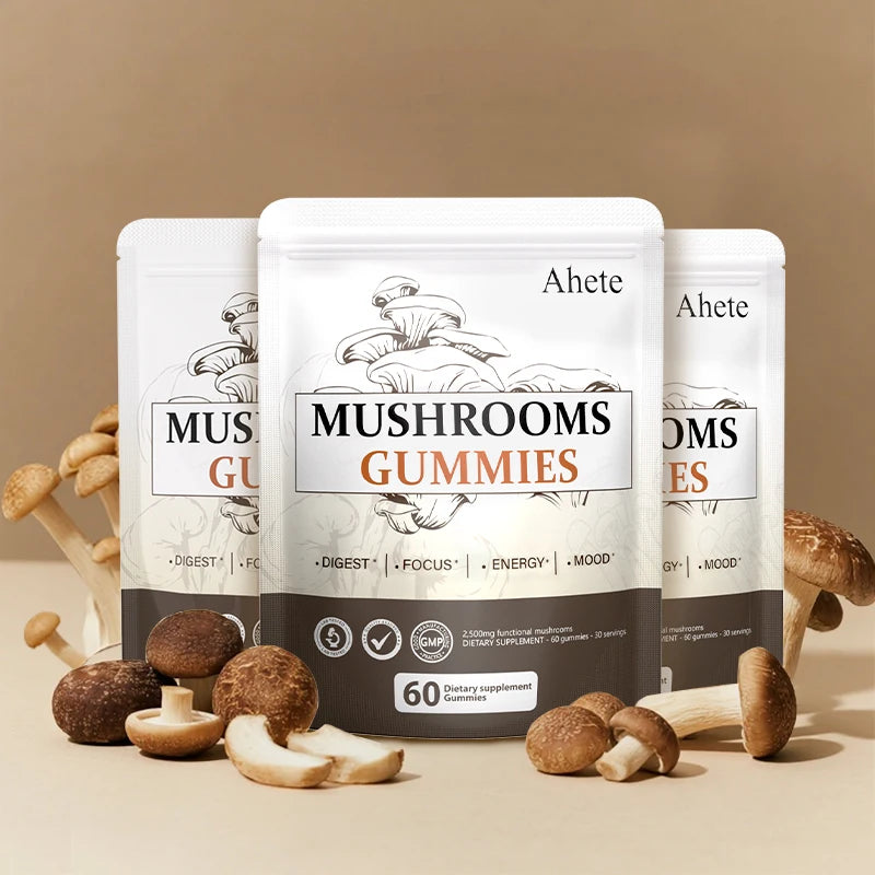 Ahete Seven Mushroom Gummies With Turkey Tail Reishi And Ashwagandha