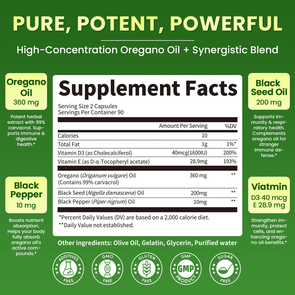 Beworths Organic Oregano Oil Capsules With Black Seed
