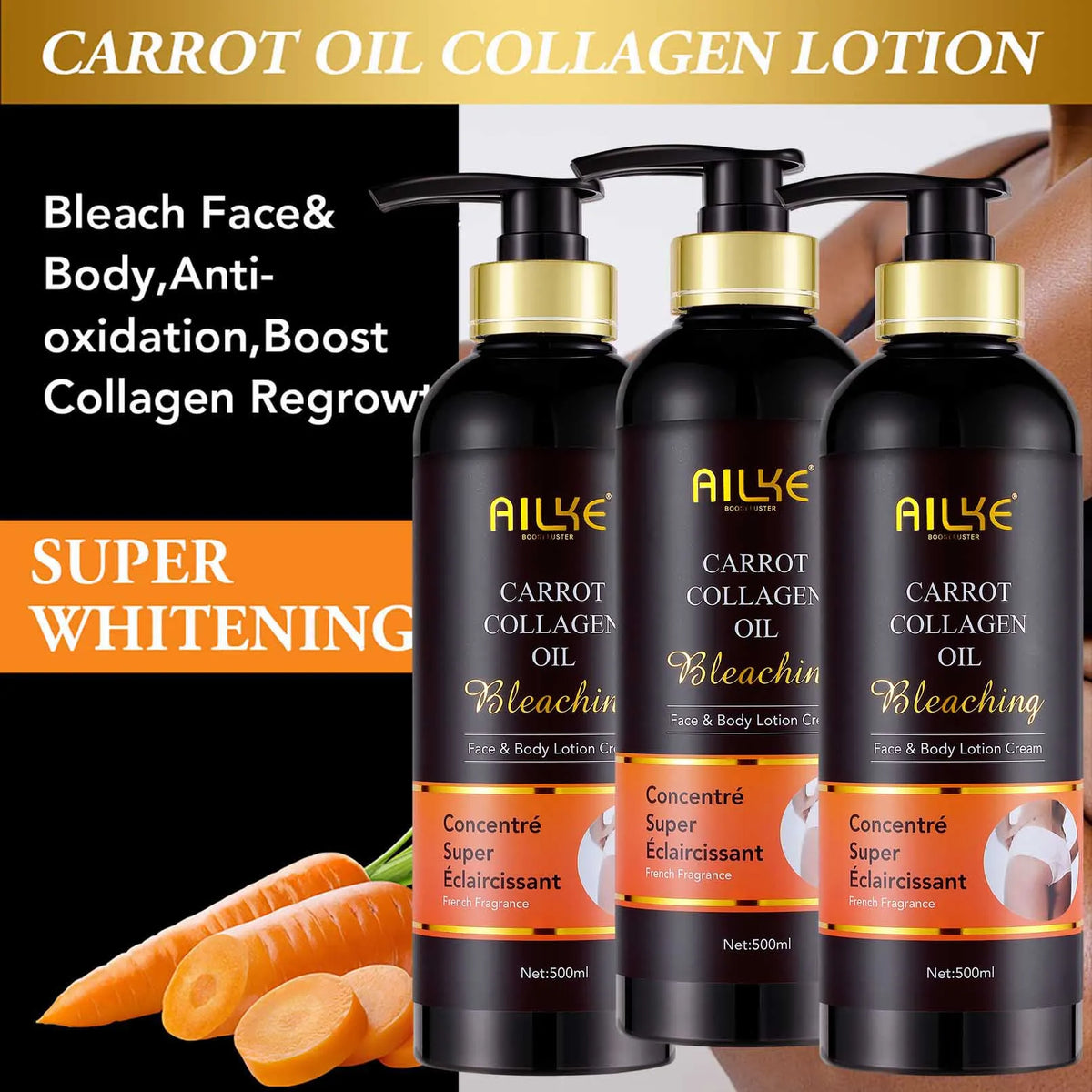 AILKE Skin Whitening Face And Body Serum With Organic Collagen