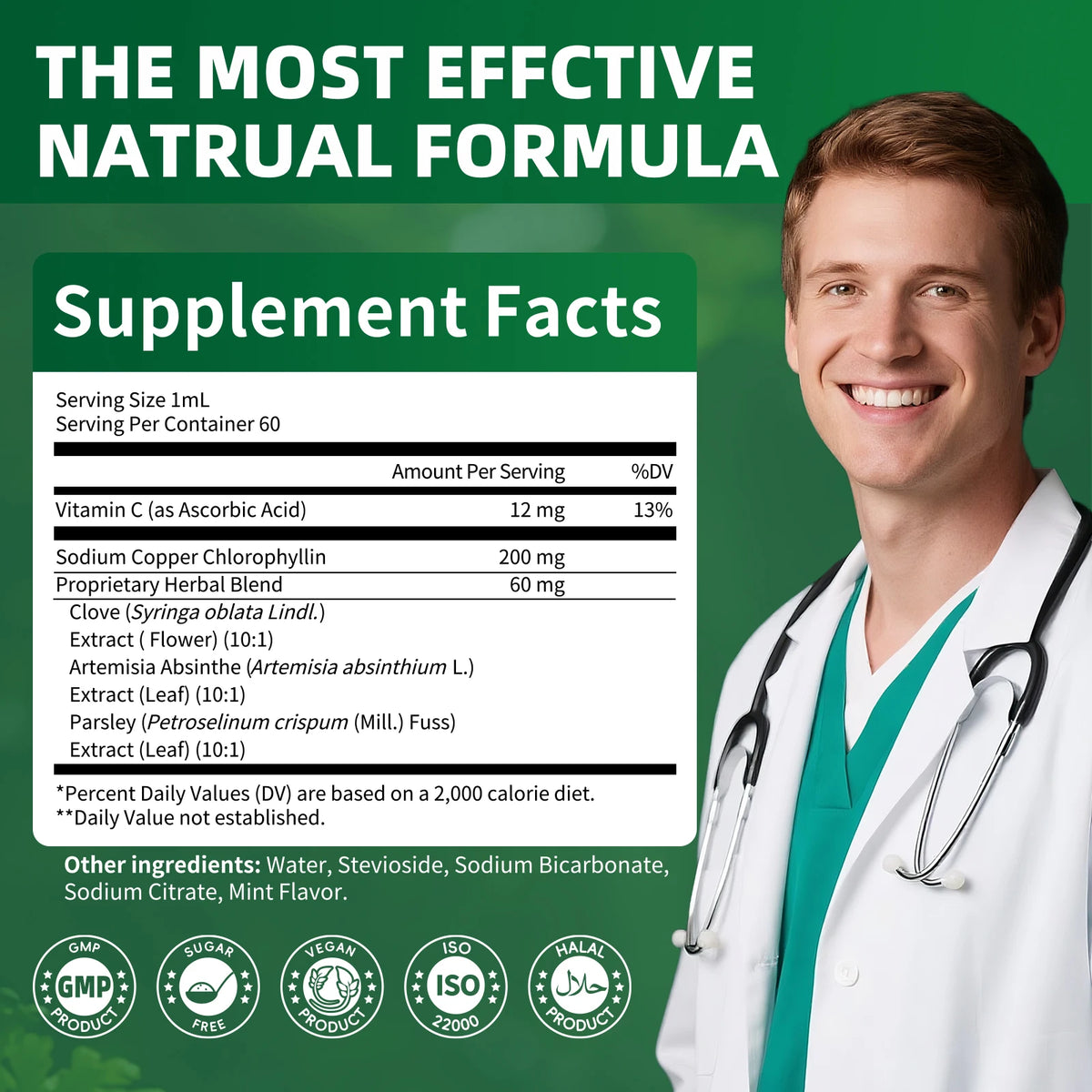 Minch Chlorophyll Liquid Drops Supports Skin And Gut Health