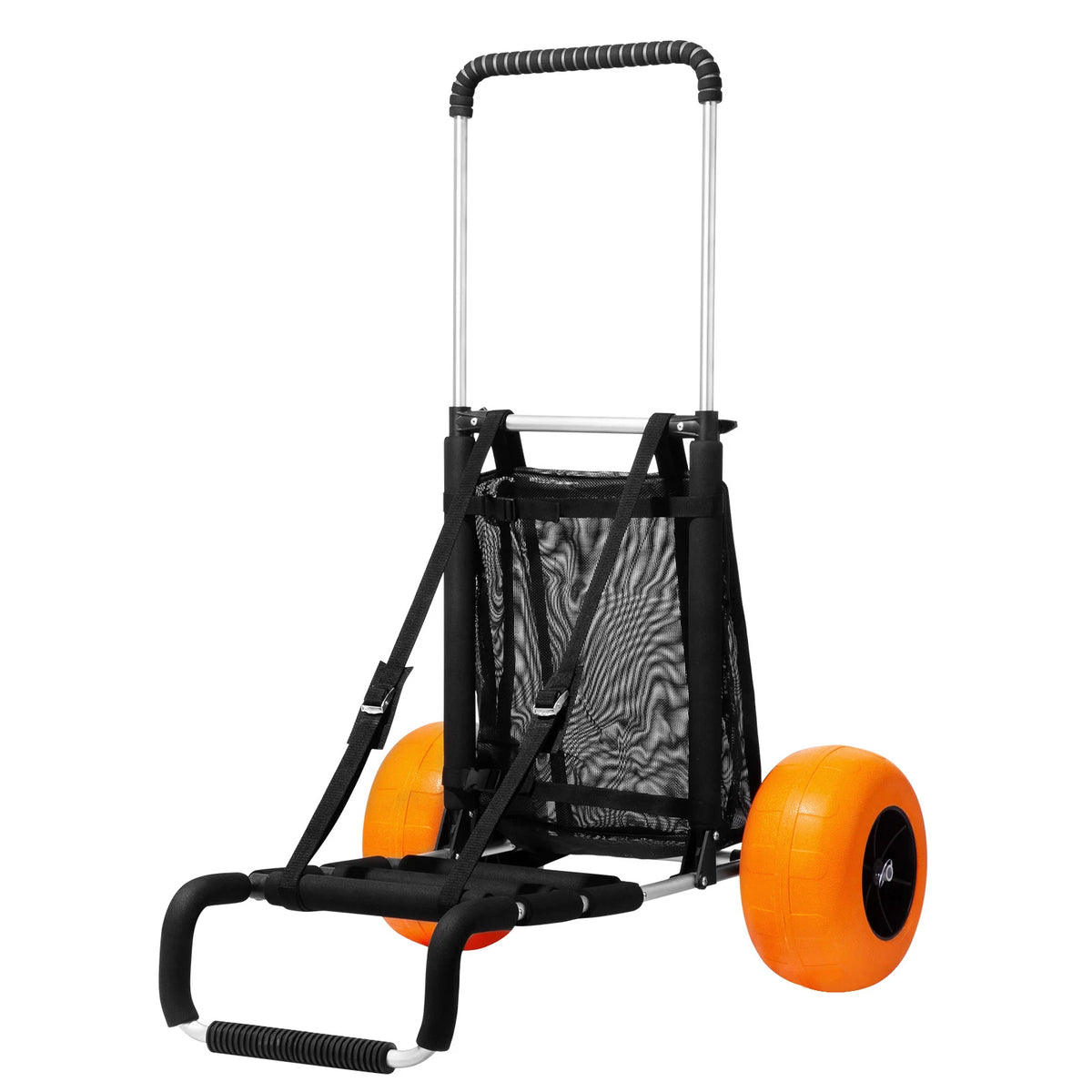 SucceBuy Folding Beach Cart With Big Wheels And Adjustable Height