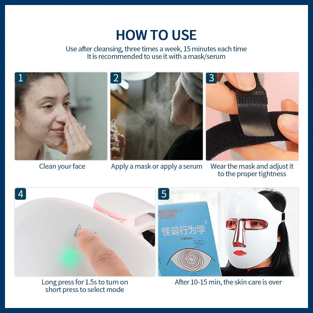 Foreverlily Wireless Led Photon Face Mask Skin Rejuvenation Therapy