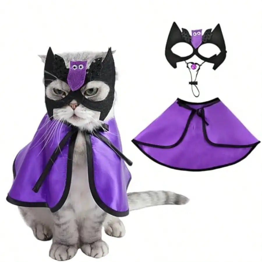 Vampire Cloak Costume With Bat Mask for Dogs and Cats
