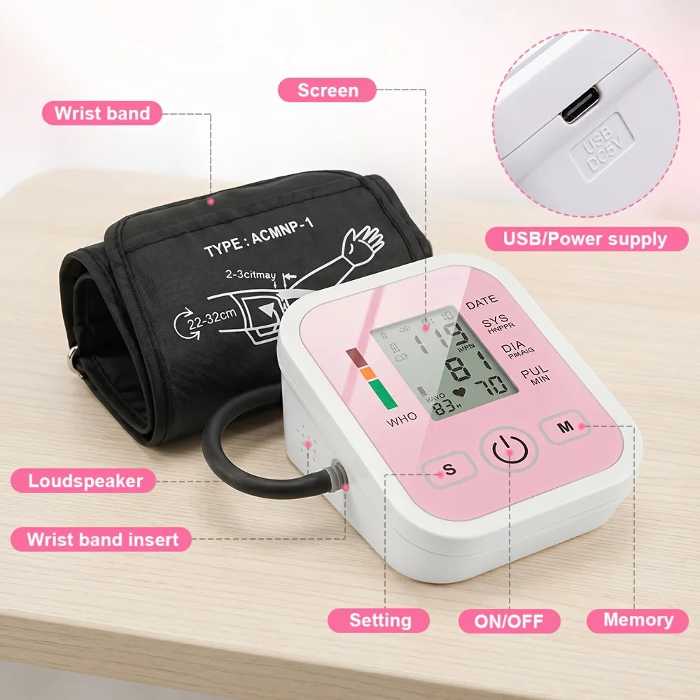 Automatic Upper Arm Blood Pressure Monitor With Voice Alert