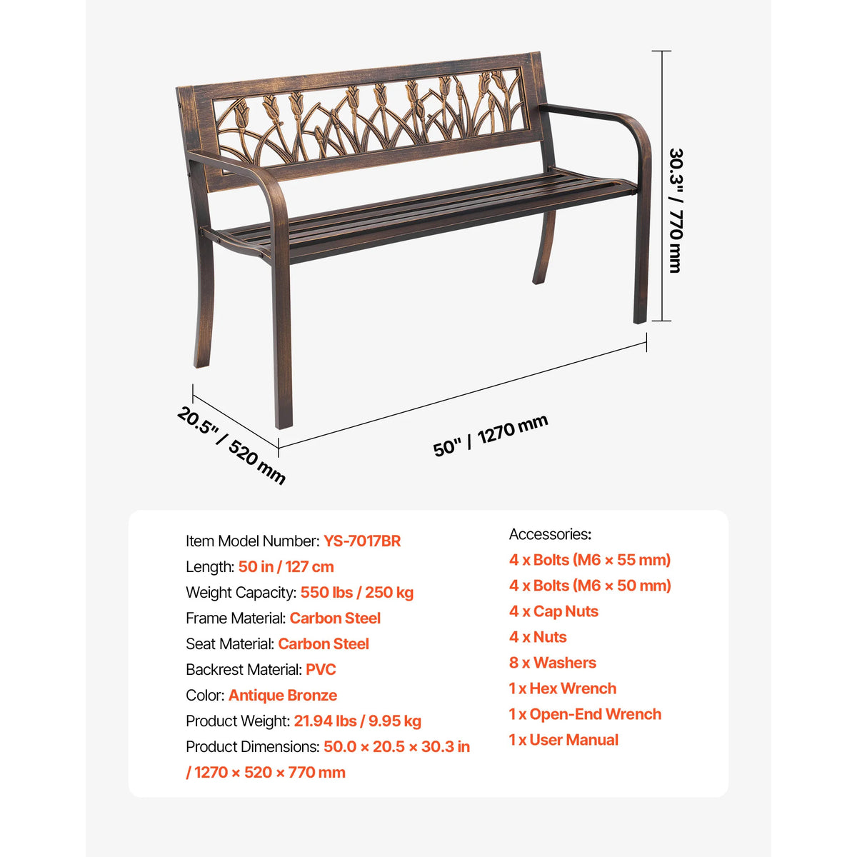 SucceBuy Heavy Duty Wooden Outdoor Garden Bench For Patio