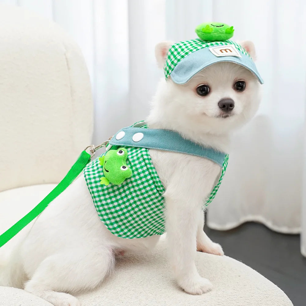 Breathable Pet Chest Harness And Traction Rope For Cats