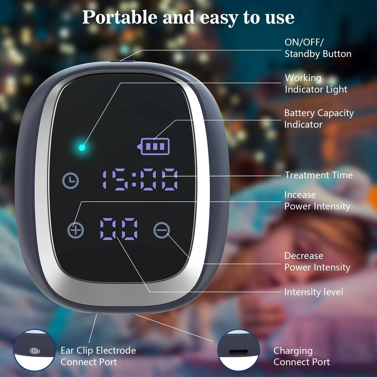 Handheld EMS Sleep Aid Device CES Microcurrent Pulse Therapy