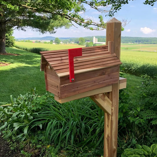 Cedar Mailbox Handcrafted With Metal Insert And Post Mount