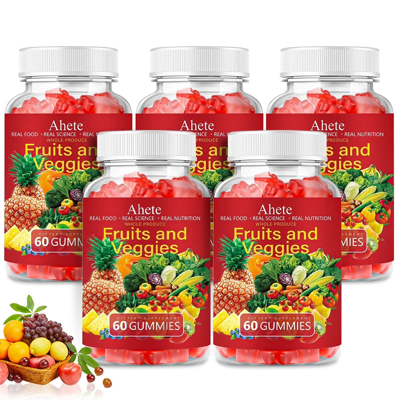 Ahete Fruits And Veggies Gummies Daily Multivitamin Supplement With Greens