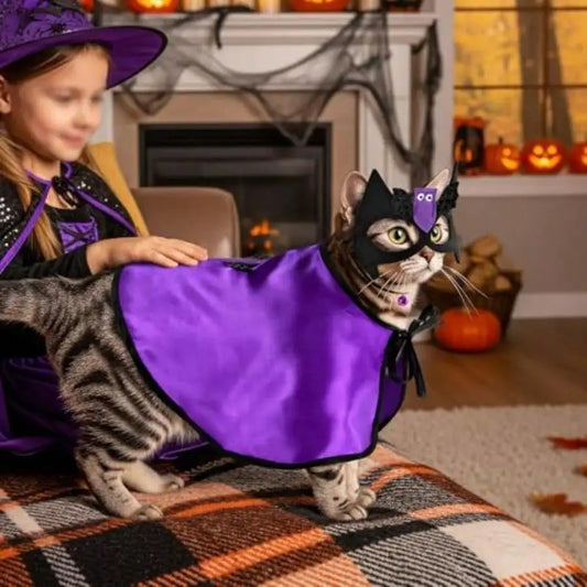 Vampire Cloak Costume With Bat Mask for Dogs and Cats