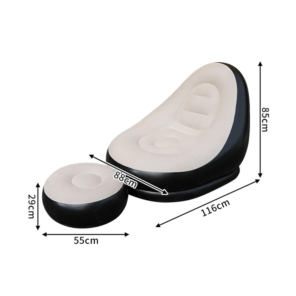 Azulblanco Inflatable Lazy Couch Sofa Bed Foldable Outdoor Recliner Chair