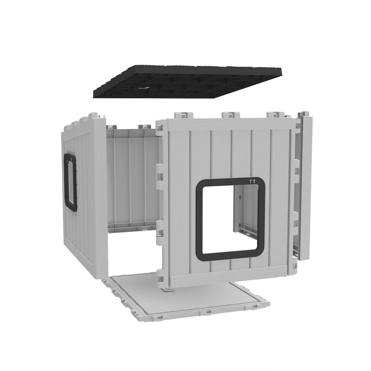 Waterproof Plastic Outdoor Pet Cabin With Sloped Roof