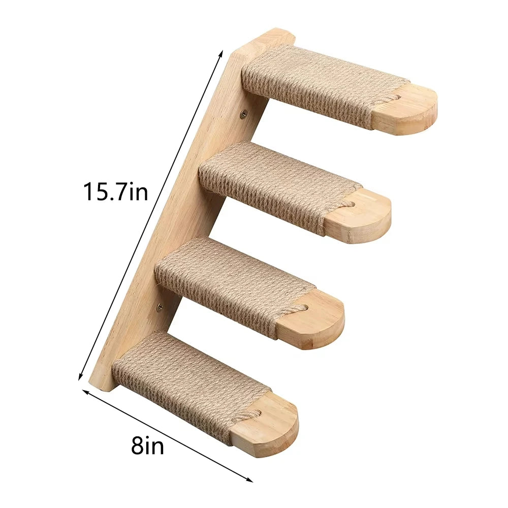 Indoor Wall Mounted Cat Roped Bridge With Sisal Steps