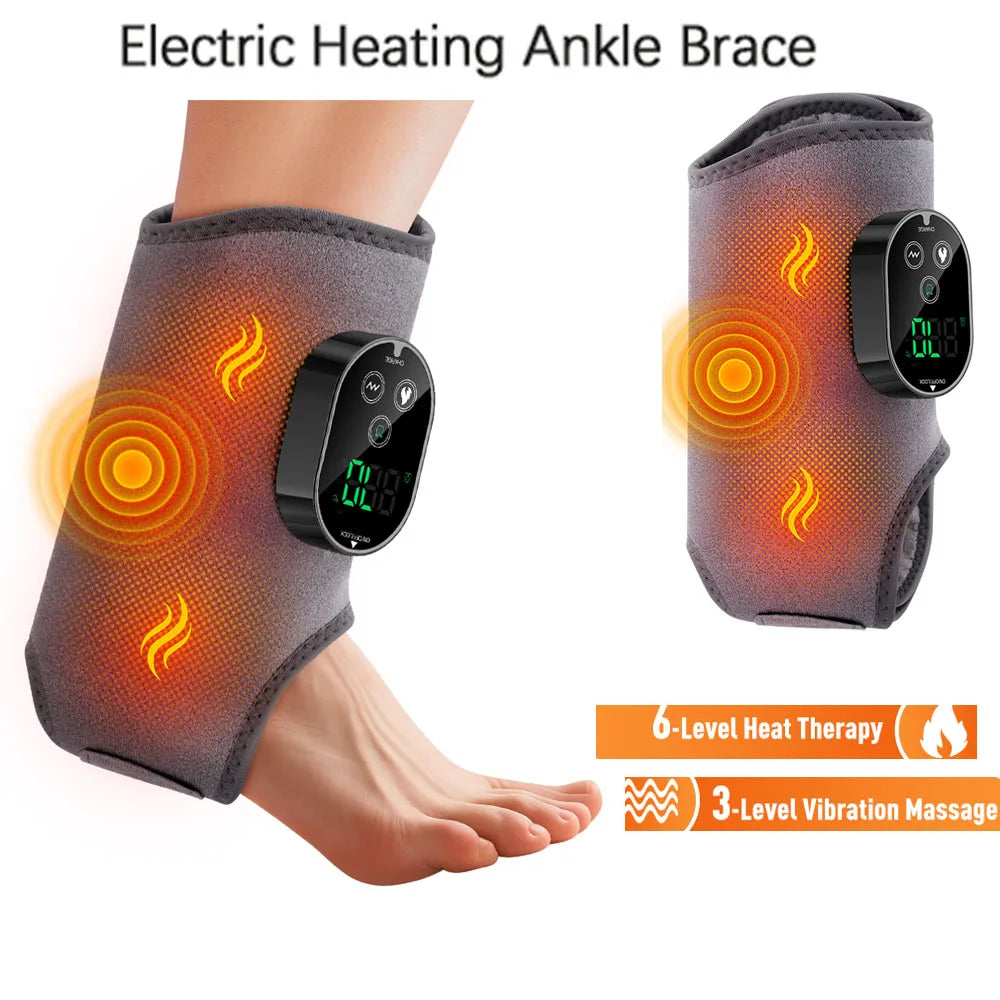 Hailicare Rechargeable Heated Ankle Brace With Vibration Massage