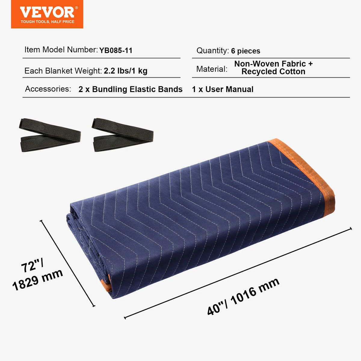 SucceBuy Heavy Duty Moving Blankets for Furniture and Appliance Protection