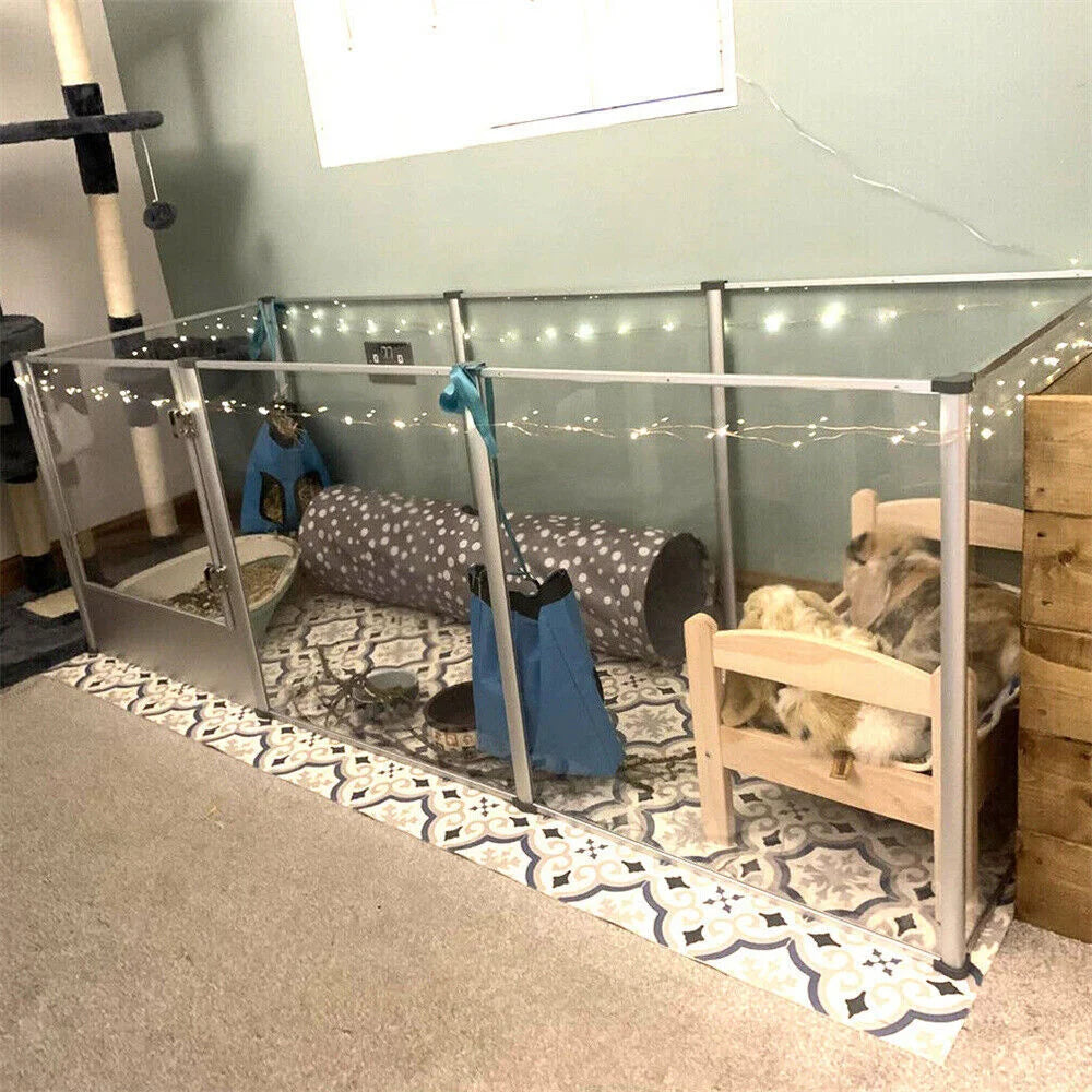 Borwart Indoor Acrylic Dog Playpen Enclosure Whelping Pen
