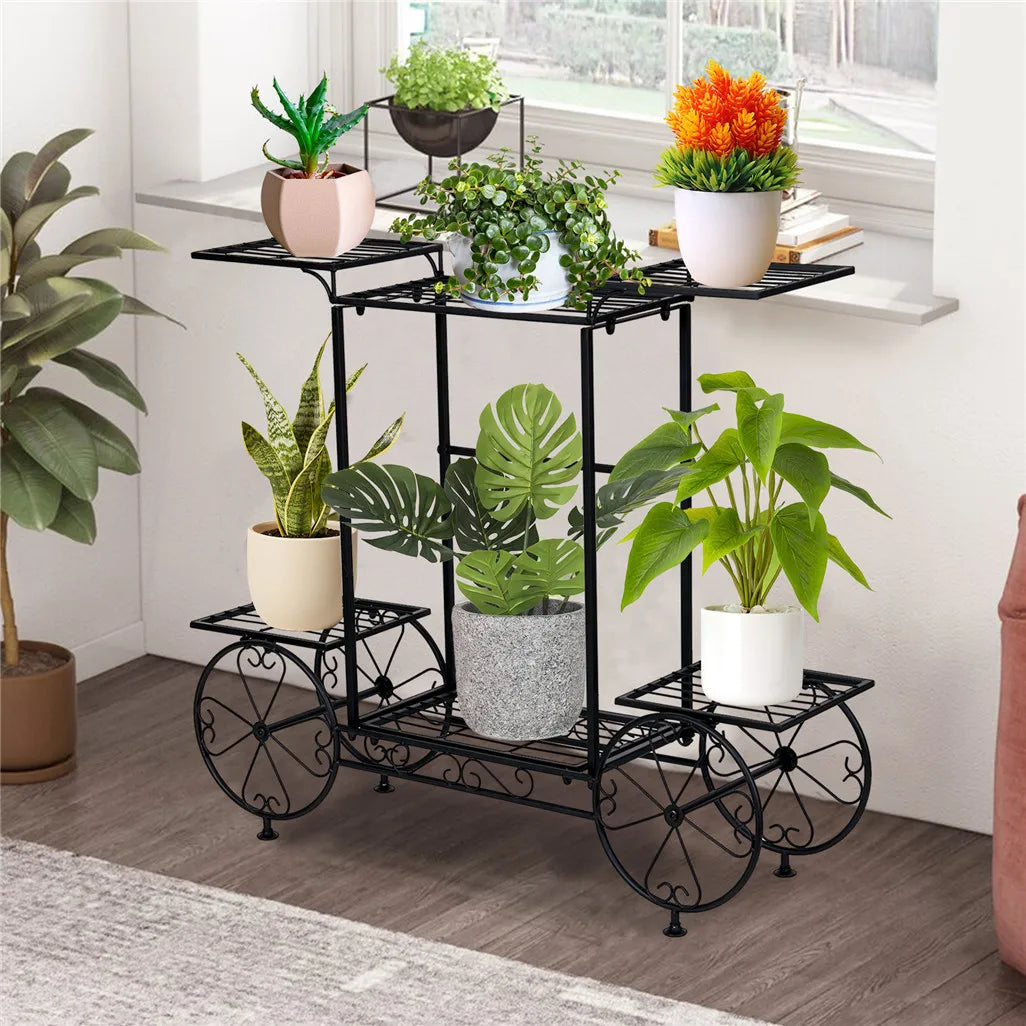 Six Tier Metal Plant Stand For Indoor Outdoor Flowers