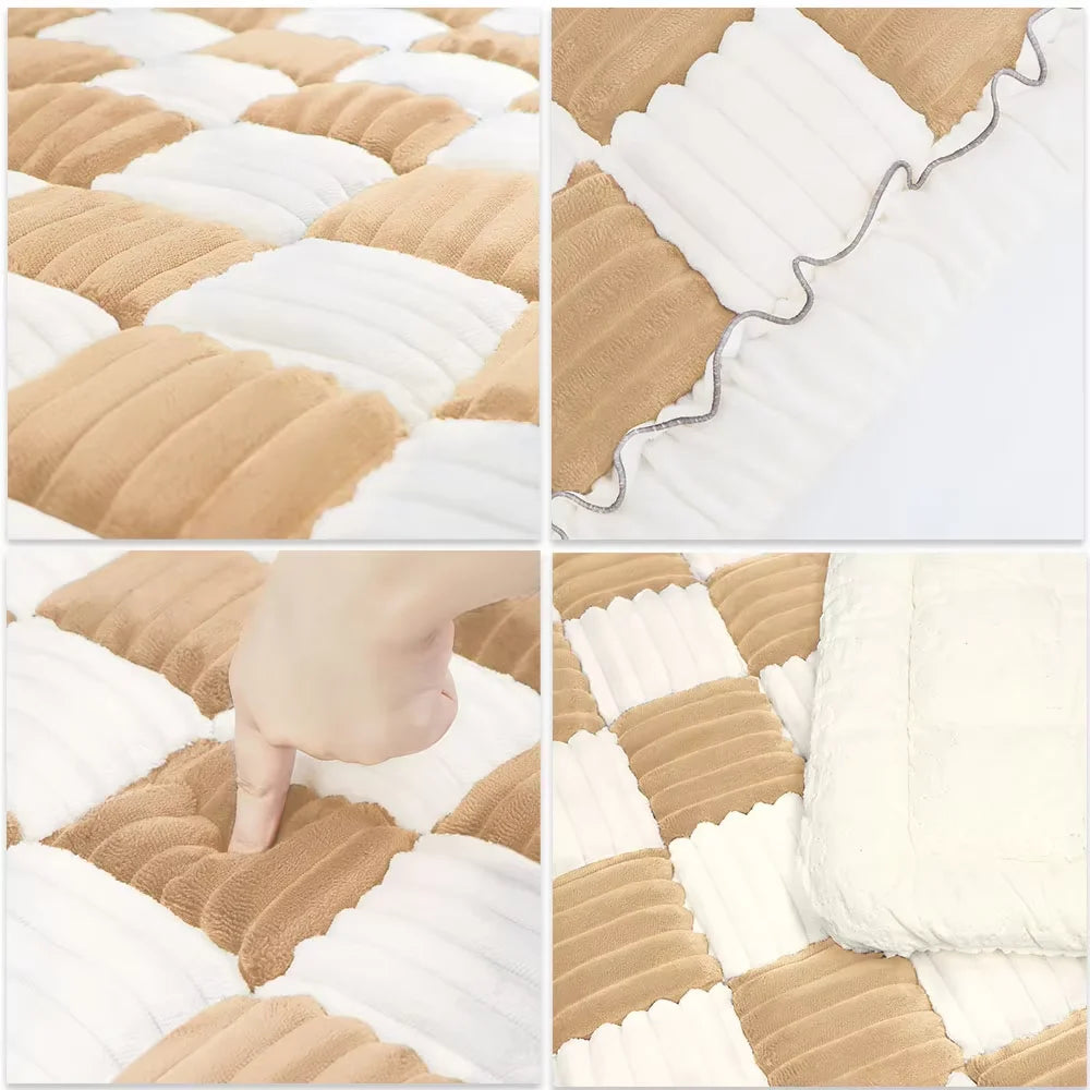 CWV Warm Anti Slip Coral Fleece Pet Bed Mat Protector