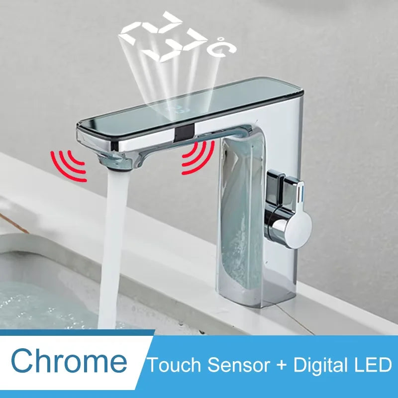 Shinesia Touch Sensor LED Temperature Bathroom Basin Faucet