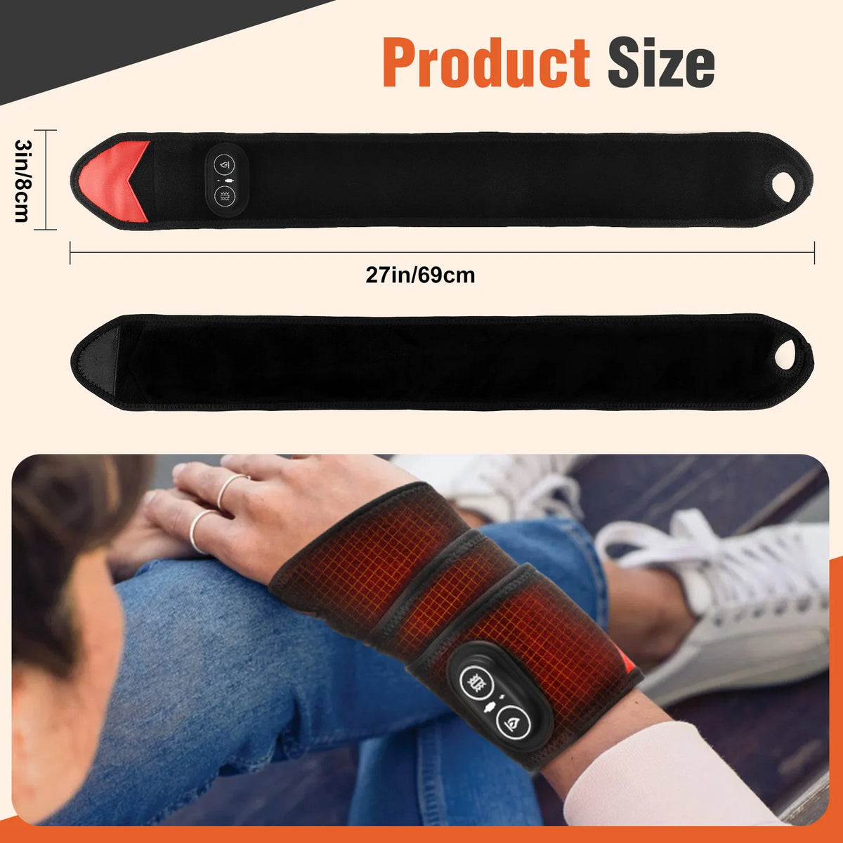 Hailicare Red Light Vibration Heating Wrap For Joint Pain Relief