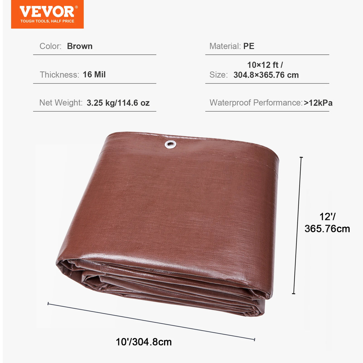 SucceBuy Heavy Duty Waterproof Tarpaulin With Aluminum Grommets