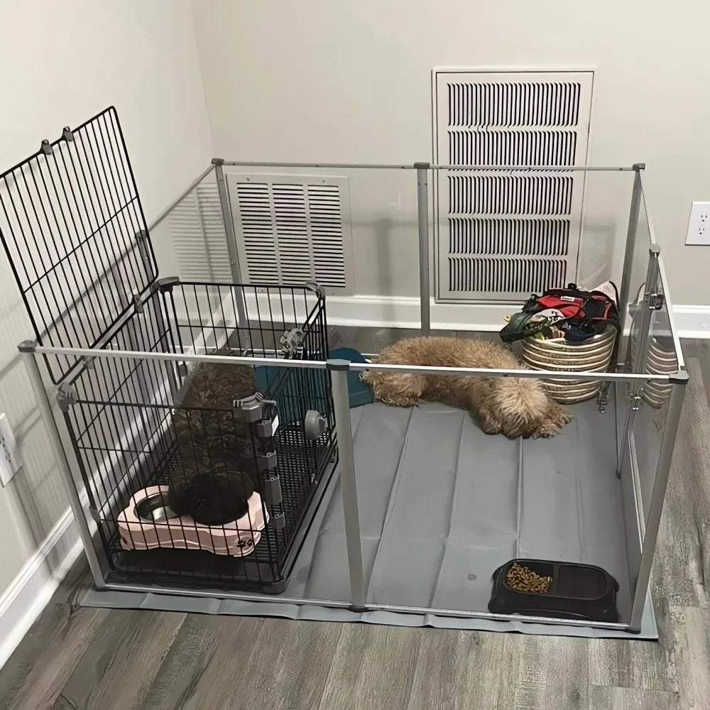 Borwart Indoor Acrylic Dog Playpen Enclosure Whelping Pen