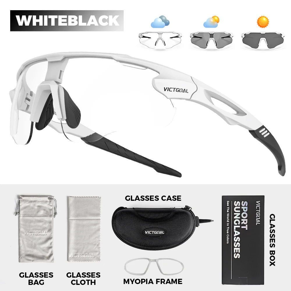 Victgoal Photochromic Cycling Sunglasses UV400 TR-90 Sports Protection Eyewear