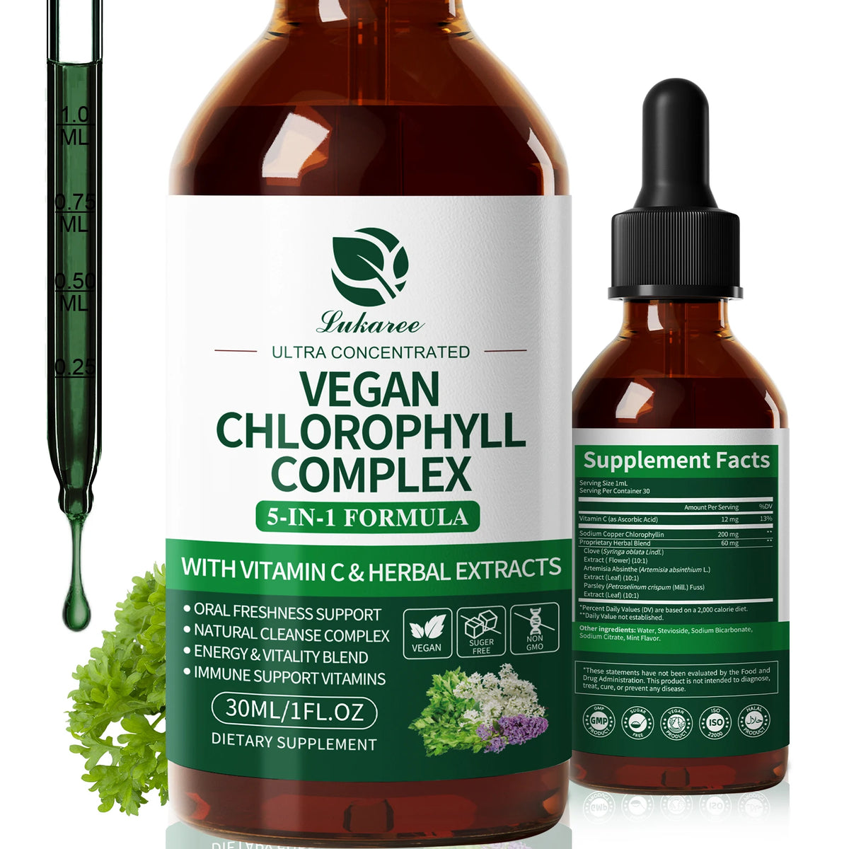 Lukaree Chlorophyll Liquid Drops Supports Natural Cleansing And Immunity