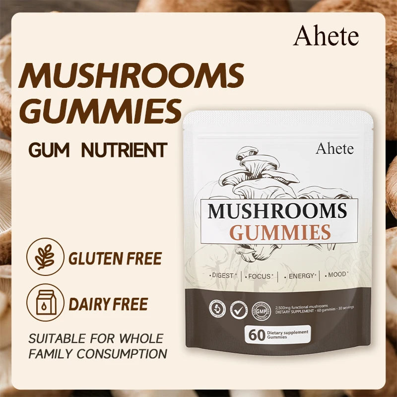 Ahete Seven Mushroom Gummies With Turkey Tail Reishi And Ashwagandha