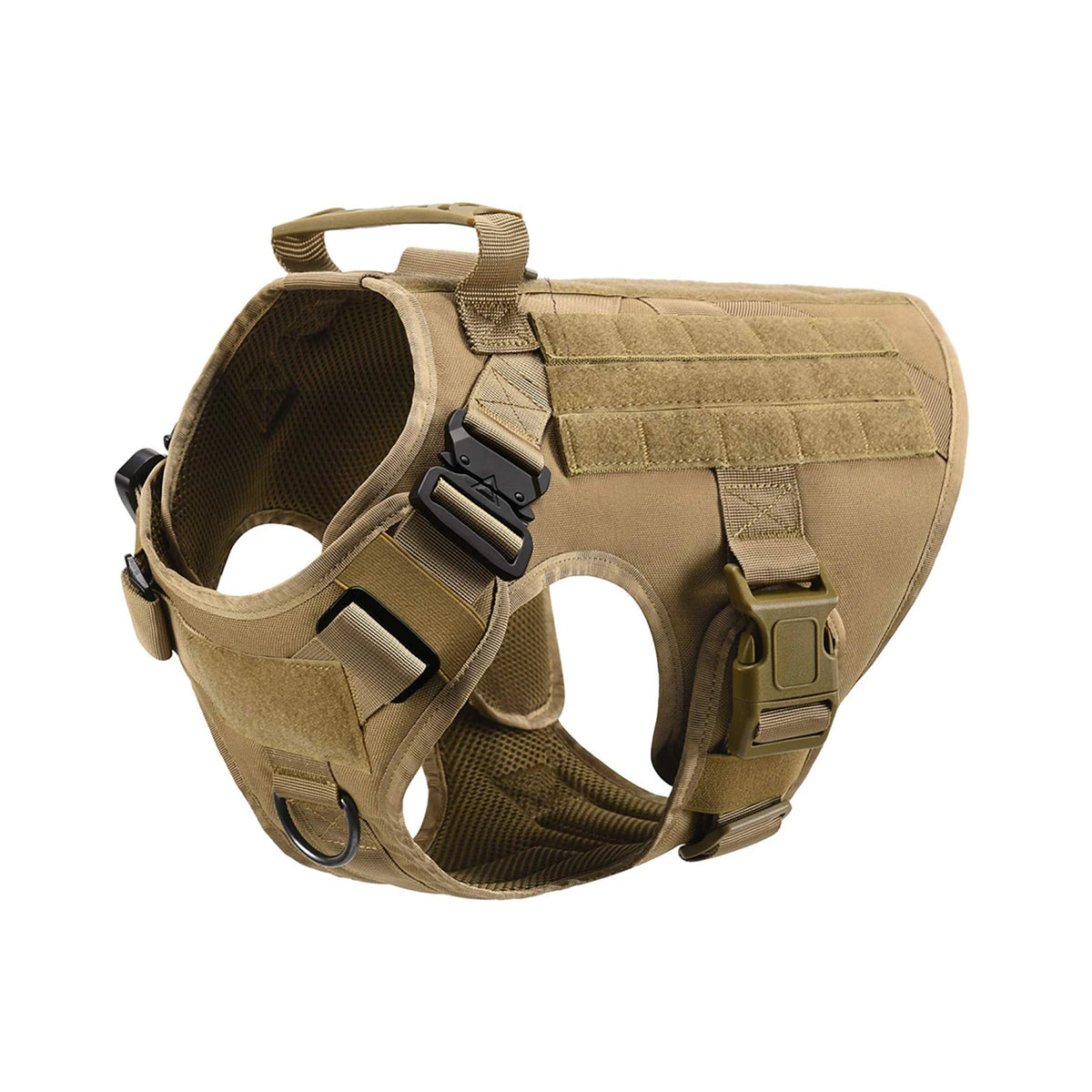 Tactical Nylon Molle Dog Harness Vest With Padded Quick Release